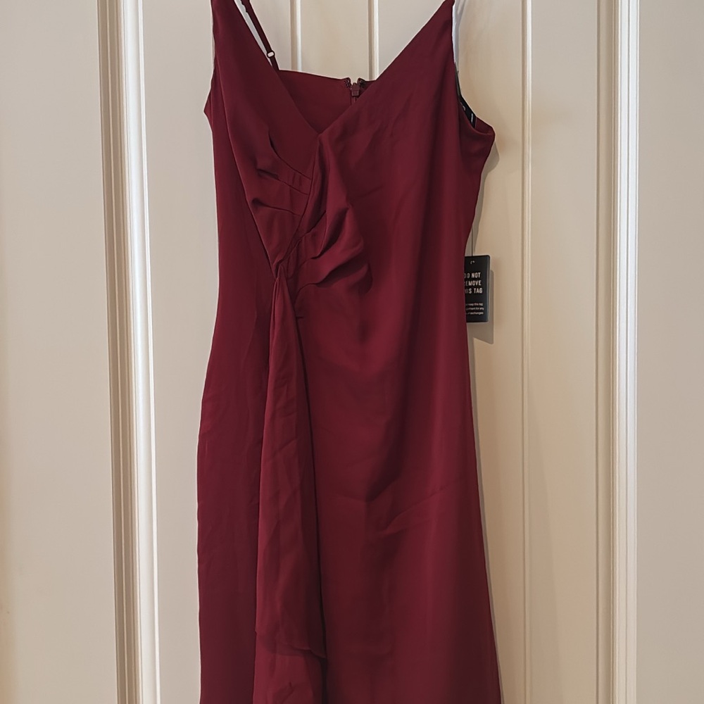 Express Asymmetrical Burgundy Dress